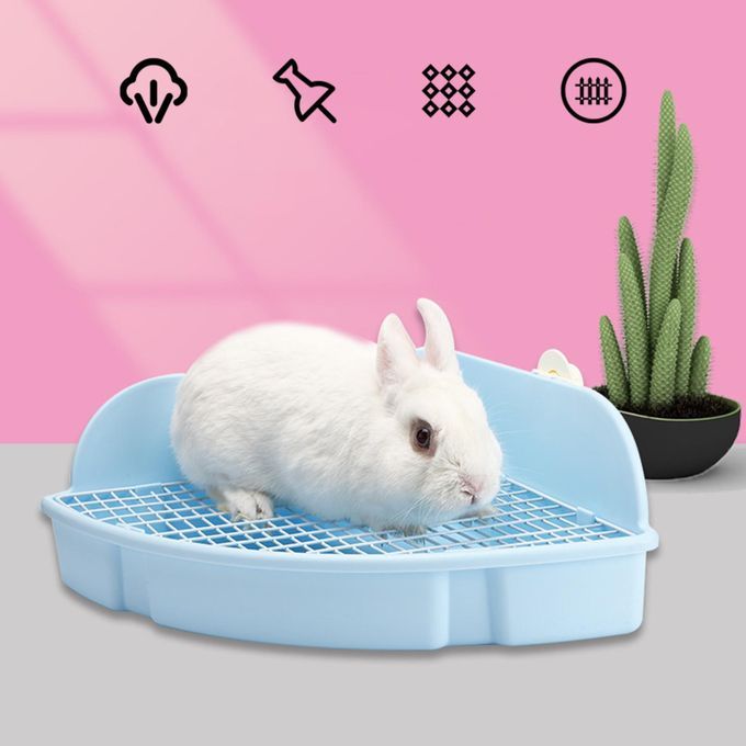 Bunny Litter Box Pet Toilet Open Training Tray For Small Animals Blue