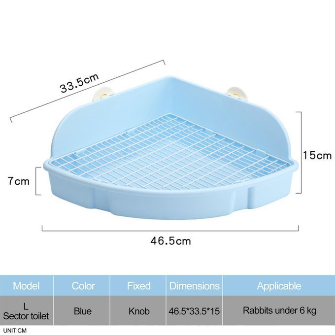 Bunny Litter Box Pet Toilet Open Training Tray For Small Animals Blue