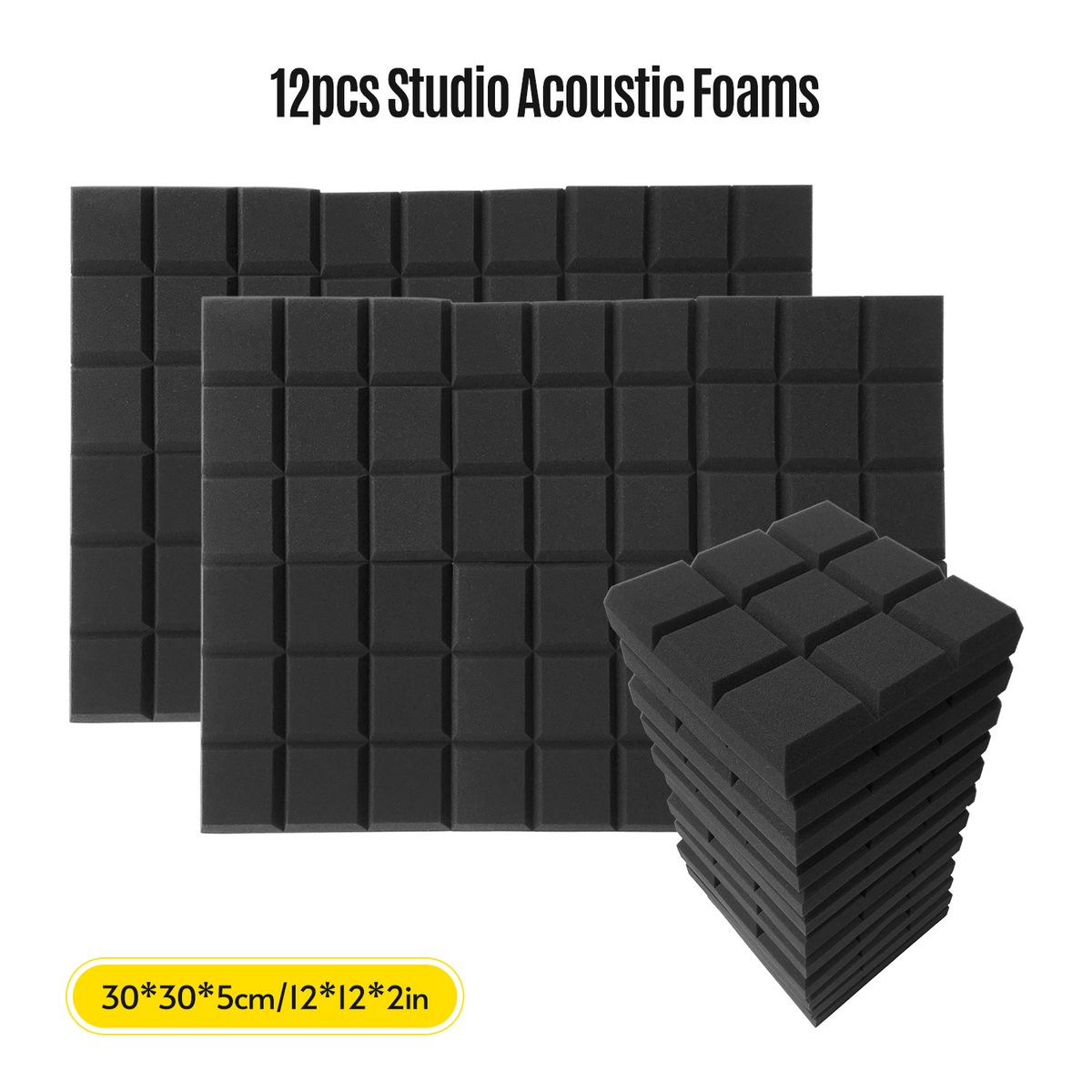 12pcs 12*12*2inch Studio Acoustic Foams Panels Sound