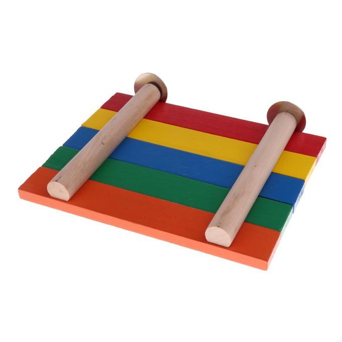 Natural Wood Colorful Bird Parrot Stand Platform Toy For Hamster Mouse
