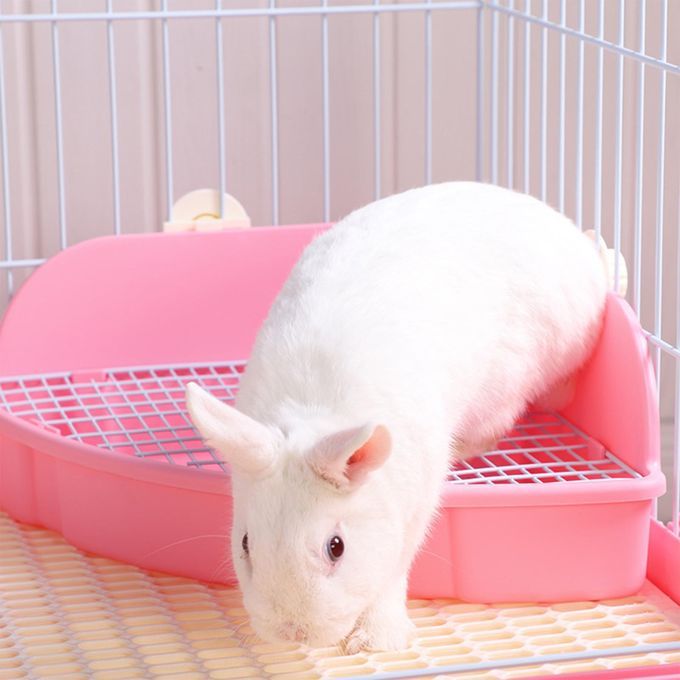 Bunny Litter Box Pet Toilet Open Training Tray For Small Animals Pink