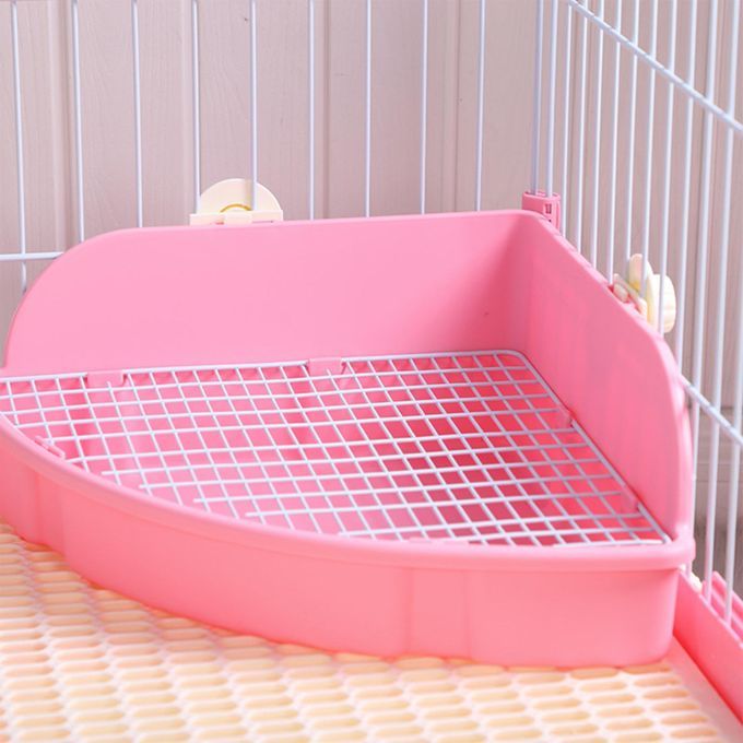 Bunny Litter Box Pet Toilet Open Training Tray For Small Animals Pink