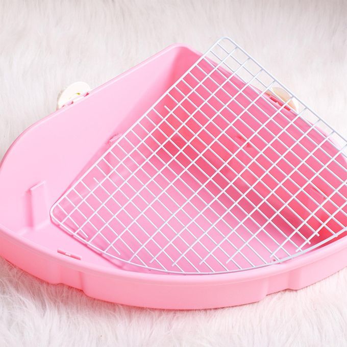 Bunny Litter Box Pet Toilet Open Training Tray For Small Animals Pink