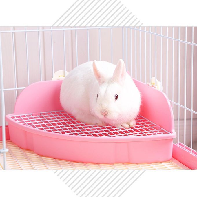 Bunny Litter Box Pet Toilet Open Training Tray For Small Animals Pink