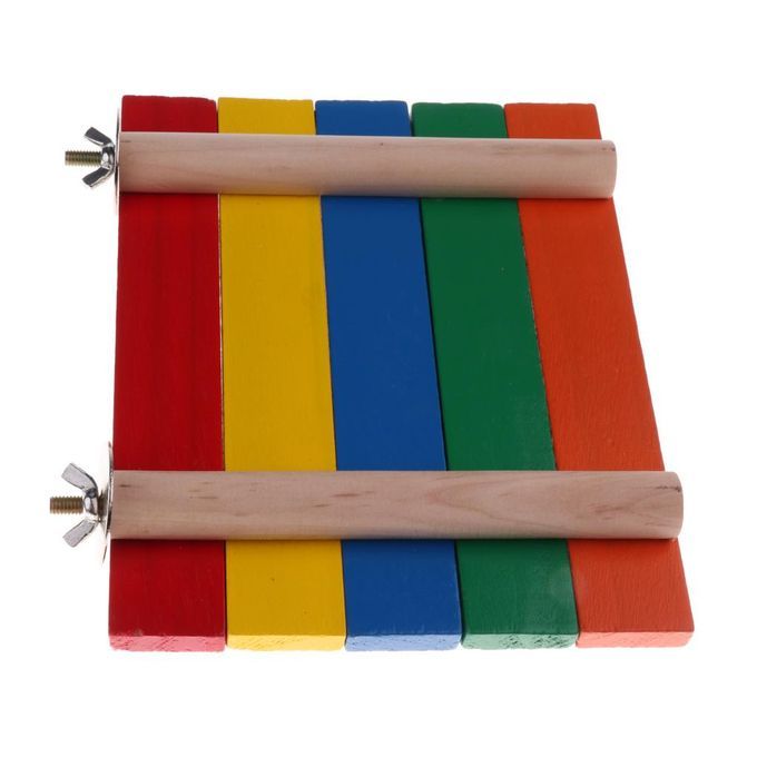 Wooden Pet Parrot Platform Stand Rack Toy Hamster Perches For Bird