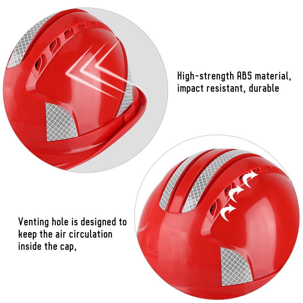 2pc Worker Construction Site Protective Cap Ventilate ABS Hard Hat Reflective Stripe Safety Helmet(#Orange)