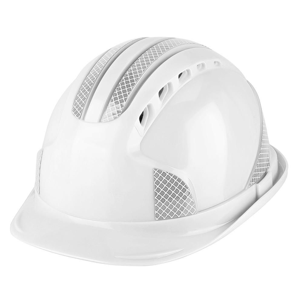 2pc Worker Construction Site Protective Cap Ventilate ABS Hard Hat Reflective Stripe Safety Helmet(#Orange)