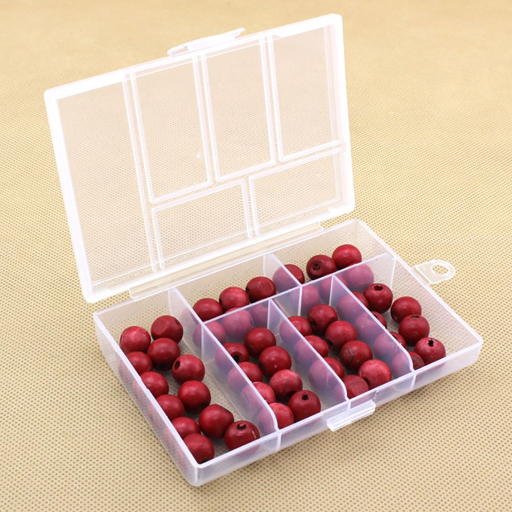 Portable Plastic 6 Grid Transparent Jewelry Bead-Transparent