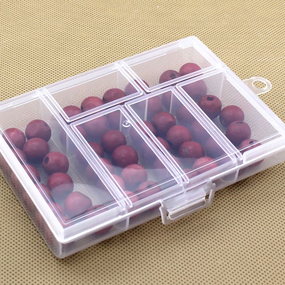 Portable Plastic 6 Grid Transparent Jewelry Bead-Transparent