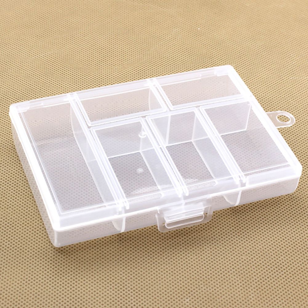 Portable Plastic 6 Grid Transparent Jewelry Bead-Transparent