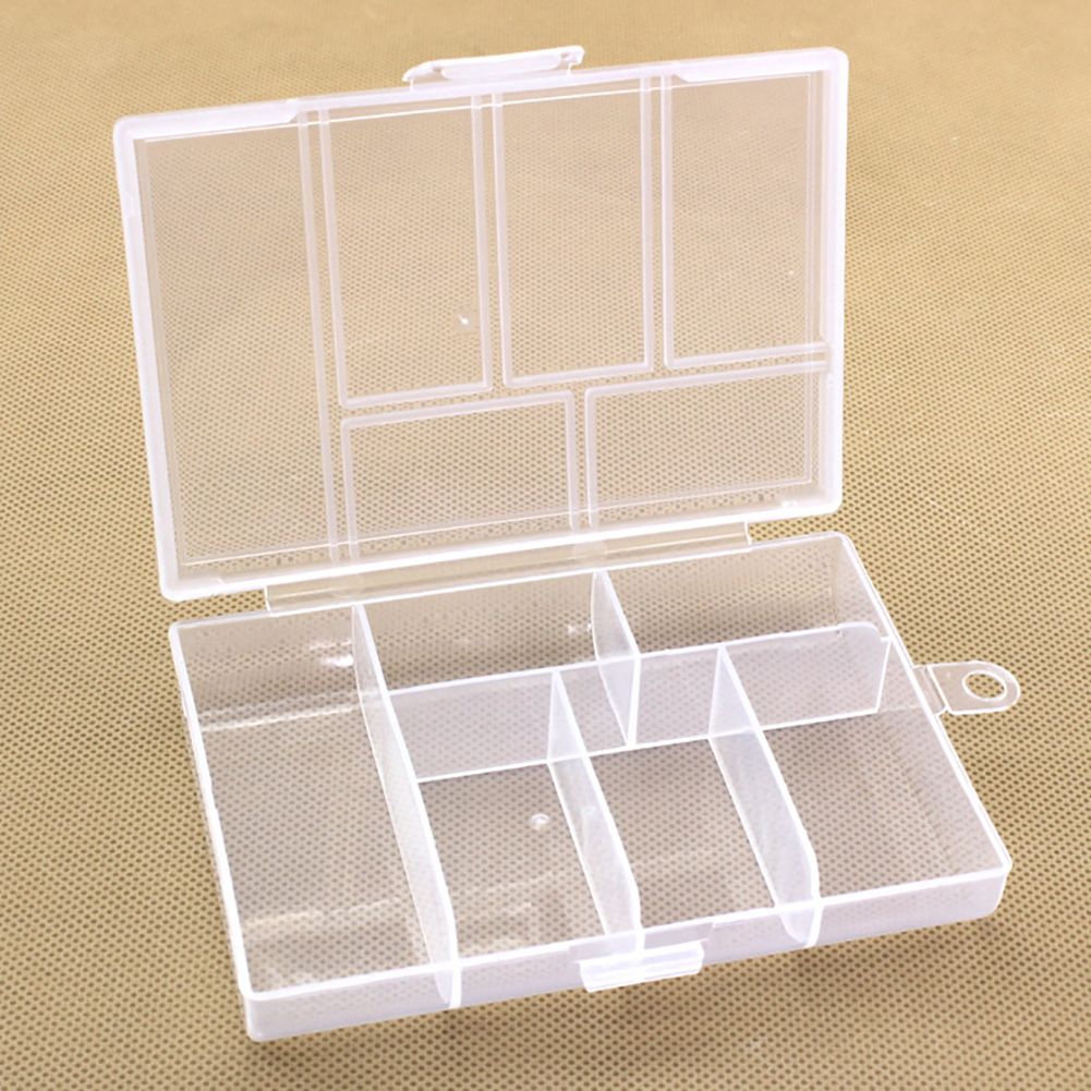 Portable Plastic 6 Grid Transparent Jewelry Bead-Transparent
