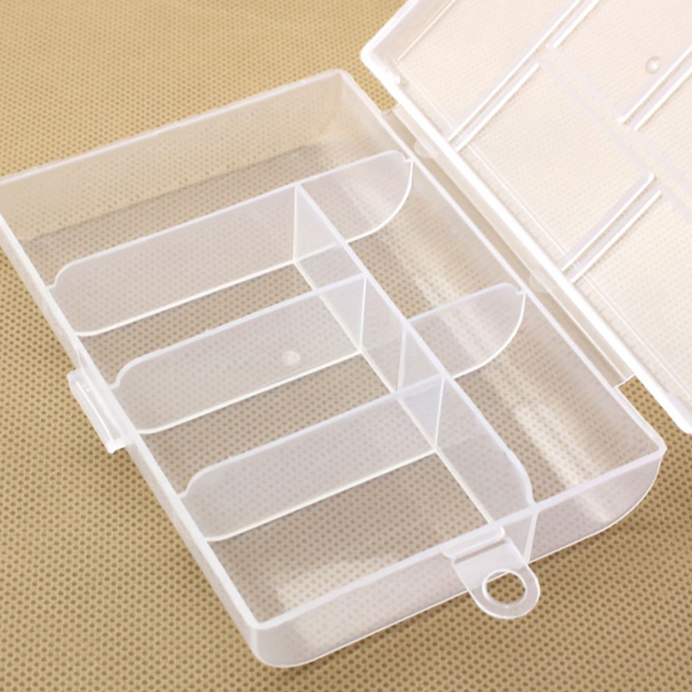Portable Plastic 6 Grid Transparent Jewelry Bead-Transparent