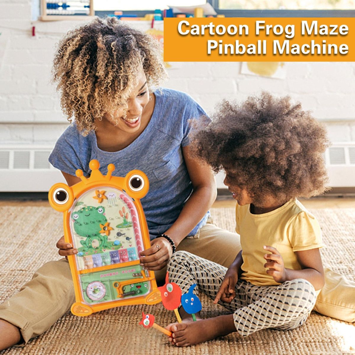 Children Frog Maze Pinball Toy Froggy Fun Maze Pinball Cute for Kids Yellow
