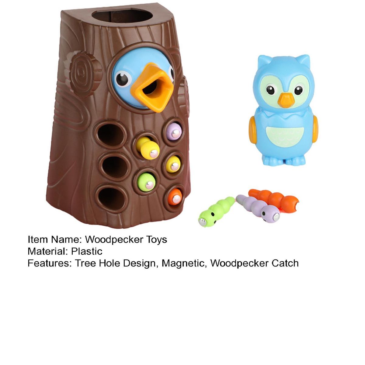 Woodpecker Toy Boys Girls Bird Caterpillars Early Educational Toys Blue