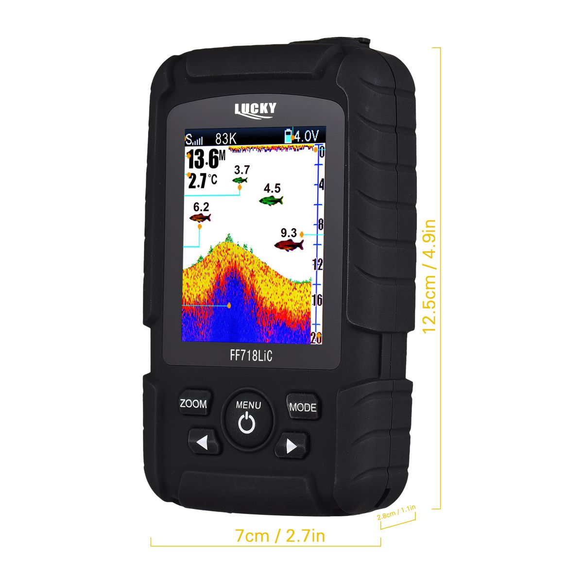 Portable Fish Finder Handheld Wired Fish Depth Finder Sonar