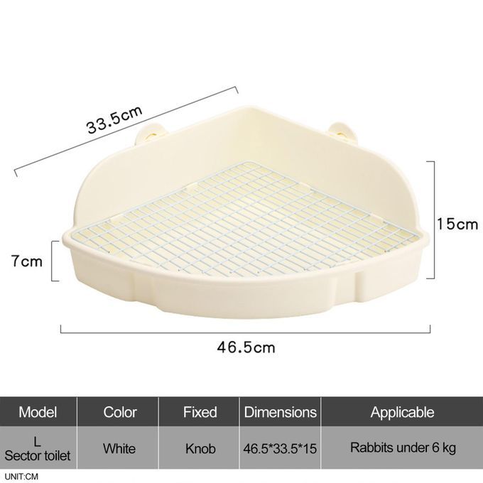 Bunny Litter Box Pet Toilet Open Training Tray For Small Animals White