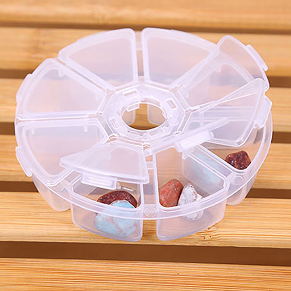 Medicine Box Round Shape Classification Storage 8 Grids-