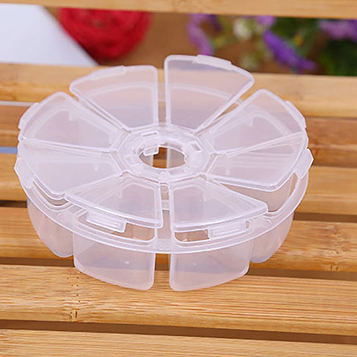 Medicine Box Round Shape Classification Storage 8 Grids-