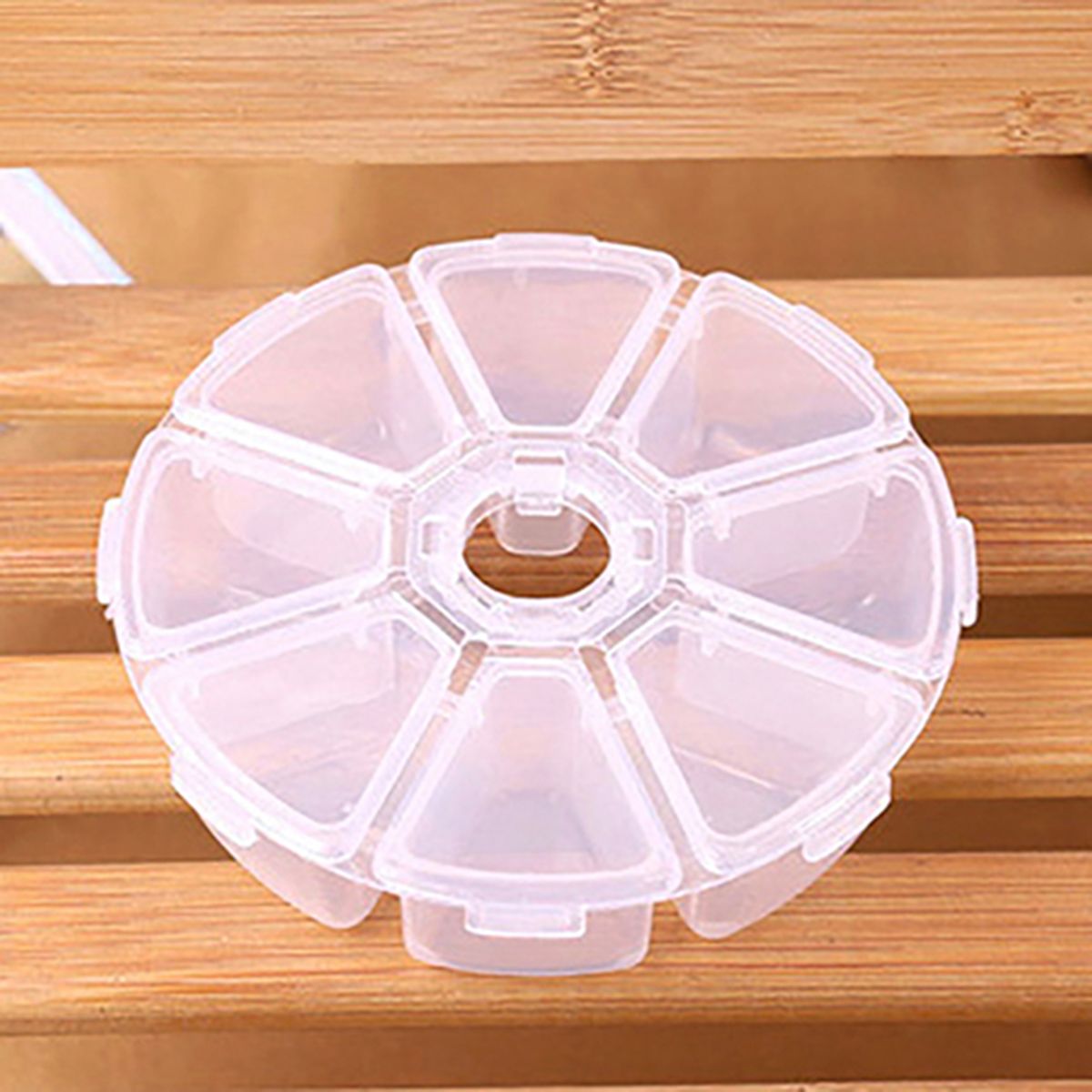 Medicine Box Round Shape Classification Storage 8 Grids-