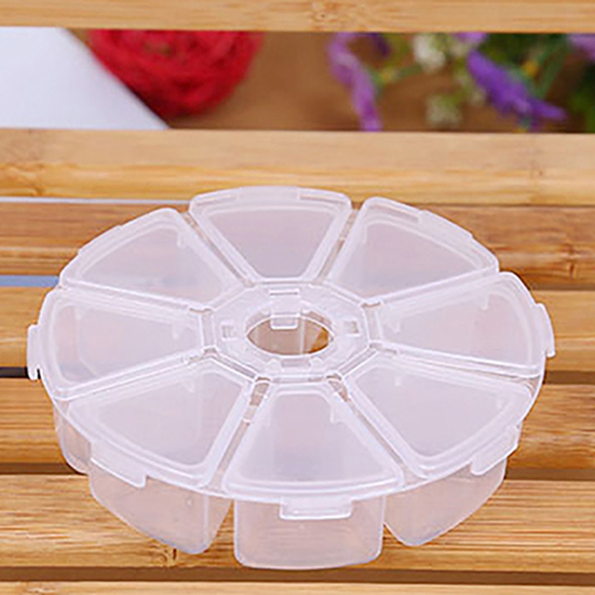 Medicine Box Round Shape Classification Storage 8 Grids-