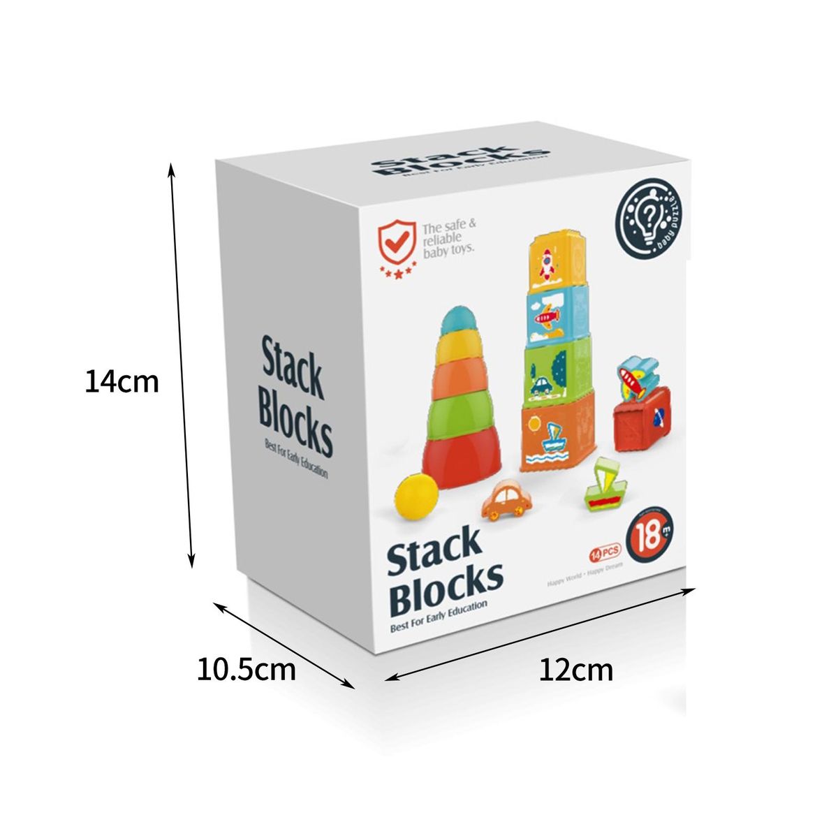 1 Set Brain Game Stacking Cups Block Toys Multicolor