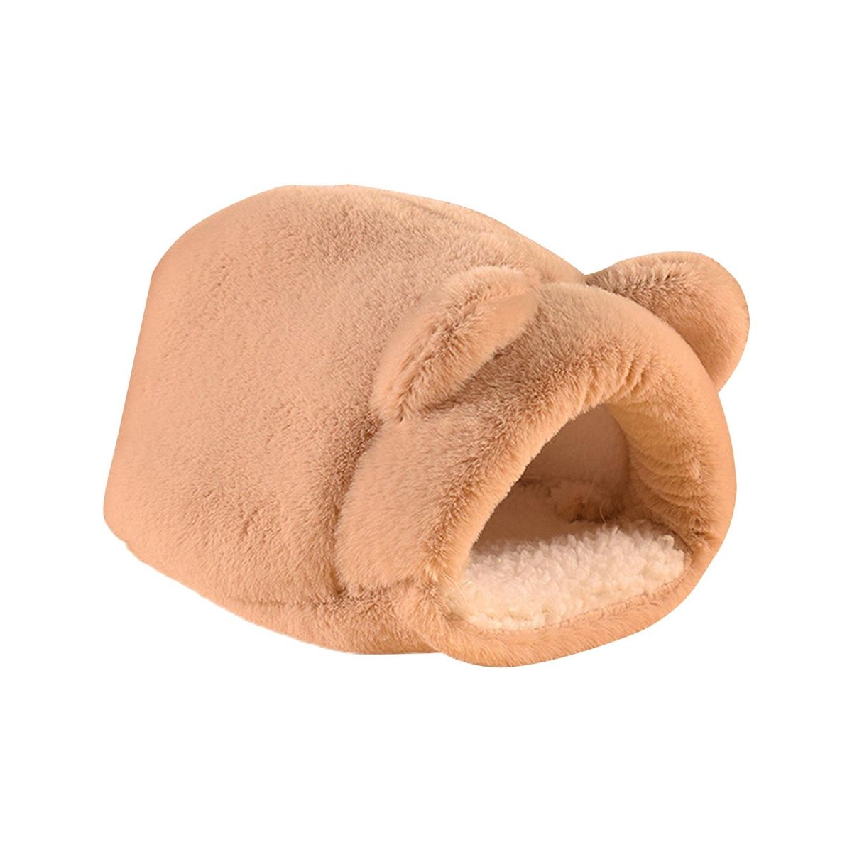 Small Pet Bed Rabbit Shape Hamster Den Brown