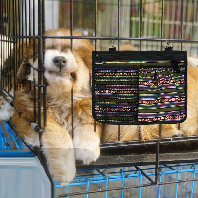 Cat Dog Cage Storage Bag Washable Pet Supplies Durable Canvas Green