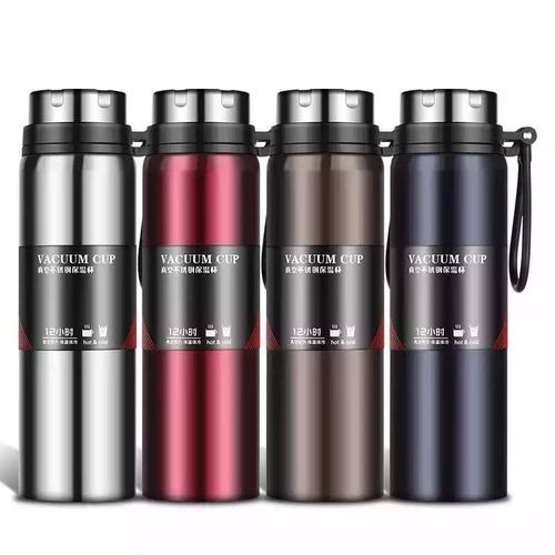 1L Stainless Steel Travel Mug Flask Thermal Hot Water Silver