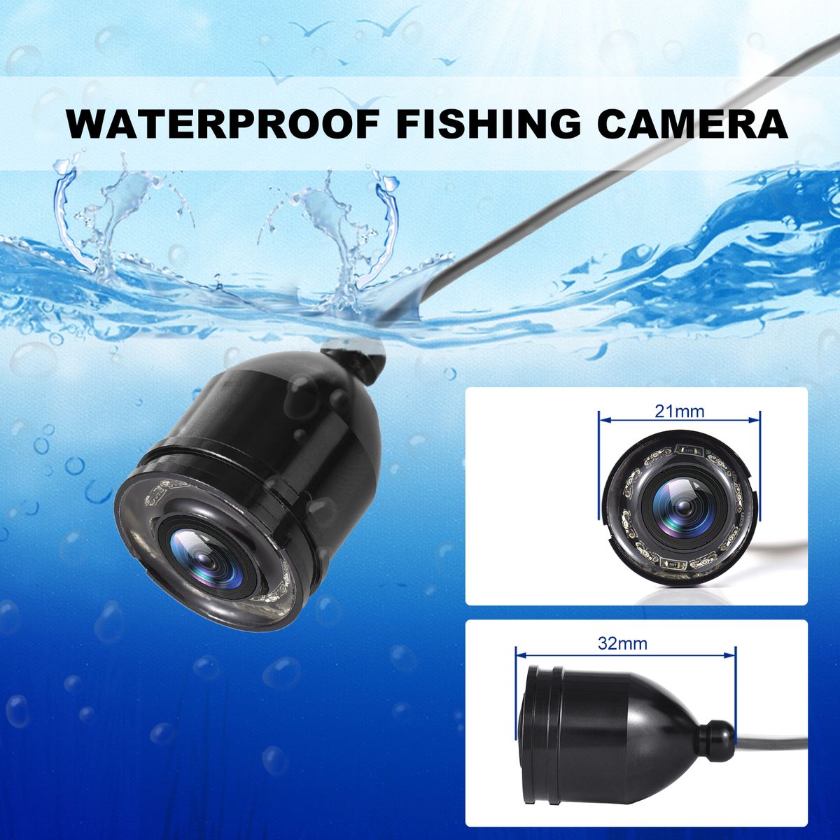 20M/30M 1200TVL Underwater Fishing Camera Fish Finder 4.3''