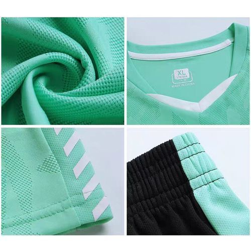 Quick Dry Fashion Runing Short Sleeve Outdoor Sports  T-shirt Shorts Men Soccer Jersey Set
