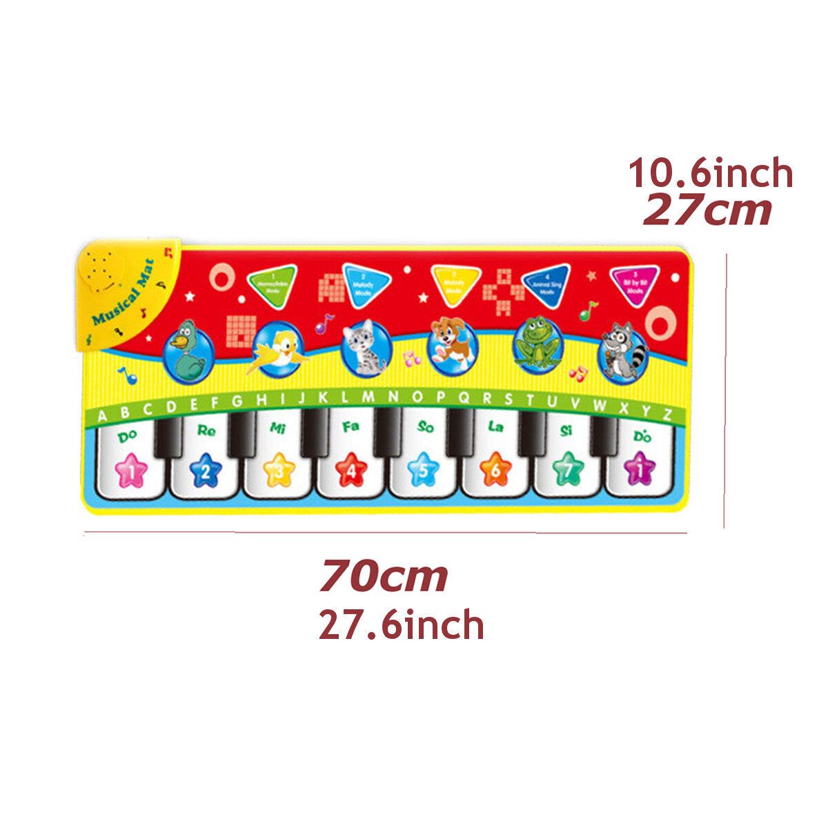 5 Music Modes Kids Touch Animal Piano Toy Singing Game Crawling Mat Blanket Rug