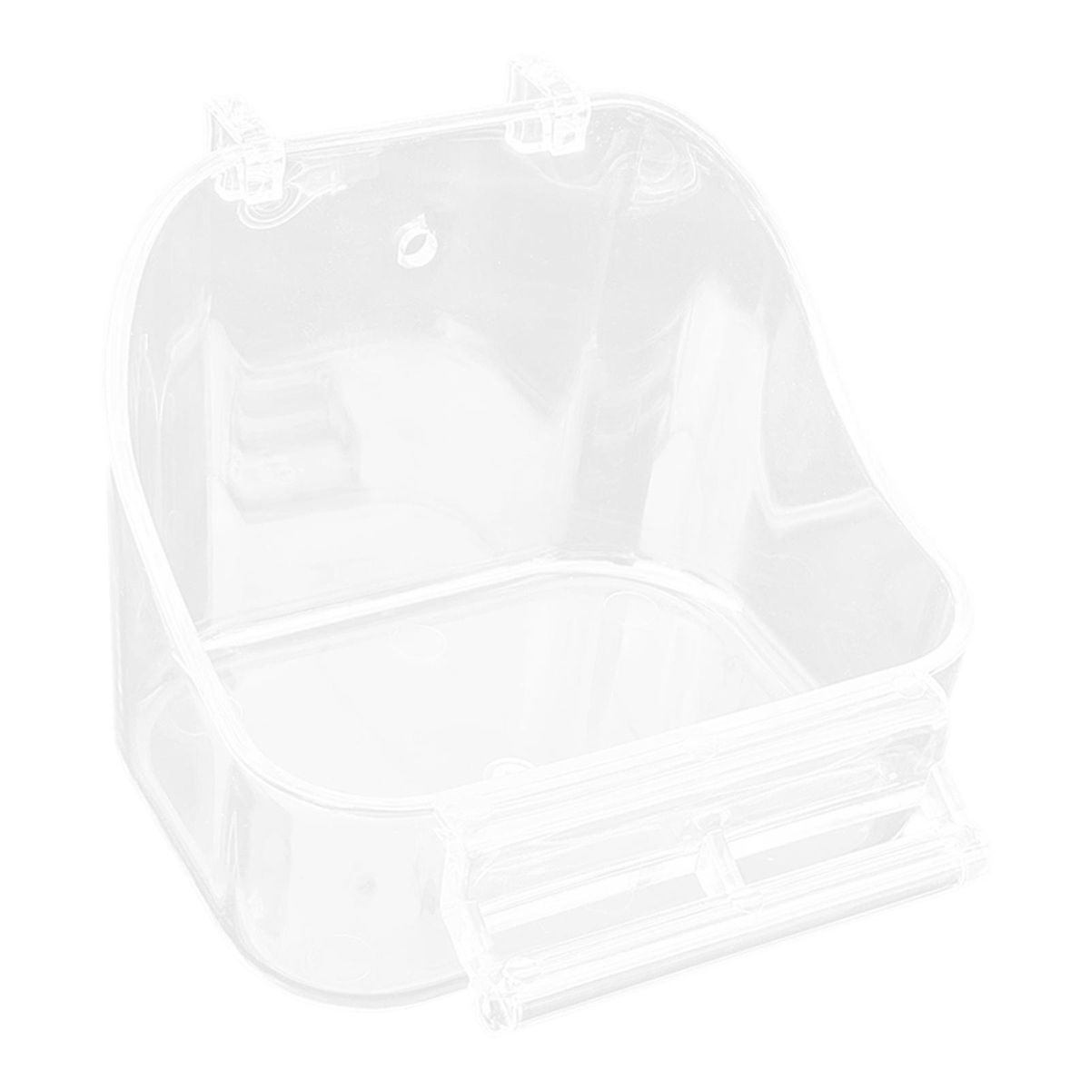 Bird Cage Feeder Parrot Feeding Station Drinker Waterer Food Clear