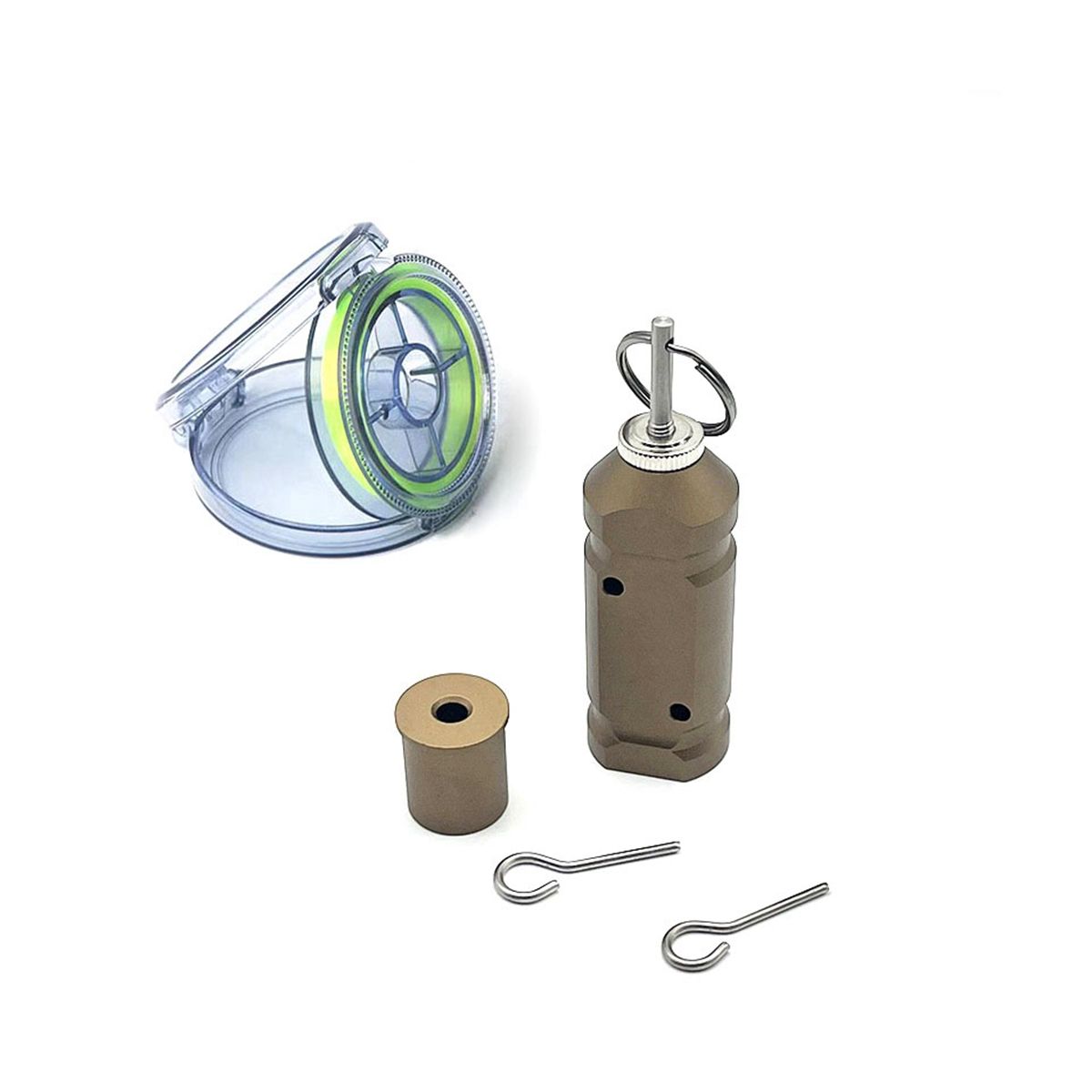 1 Set Outdoor Camping Alarm Trigger Perimeter Trip Alarm 360° Coverage Trip Line Perimeter Alarm,Coffee Color