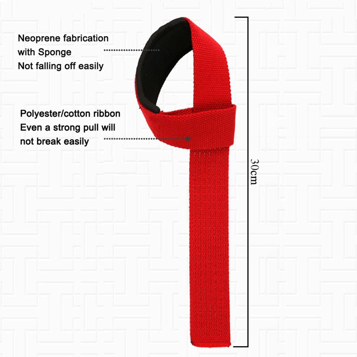 1 Pair Weight Lifting Straps Weight Lifting Wrist Support Straps Red