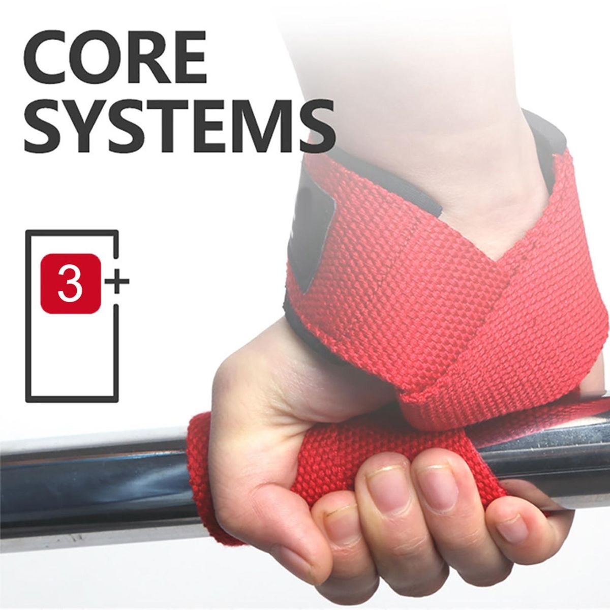 1 Pair Weight Lifting Straps Weight Lifting Wrist Support Straps Red