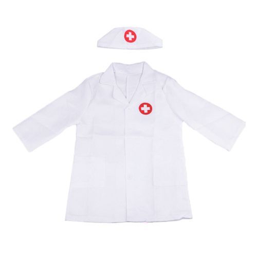 Children Kids Doctor Coat Costume Fancy Dress Nurse Cosplay White