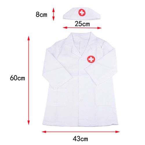 Children Kids Doctor Coat Costume Fancy Dress Nurse Cosplay White