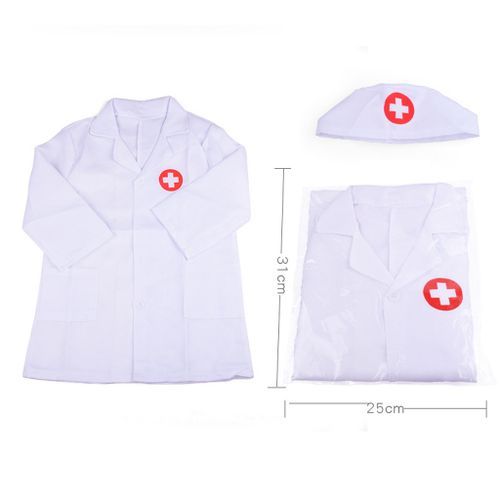 Children Kids Doctor Coat Costume Fancy Dress Nurse Cosplay White