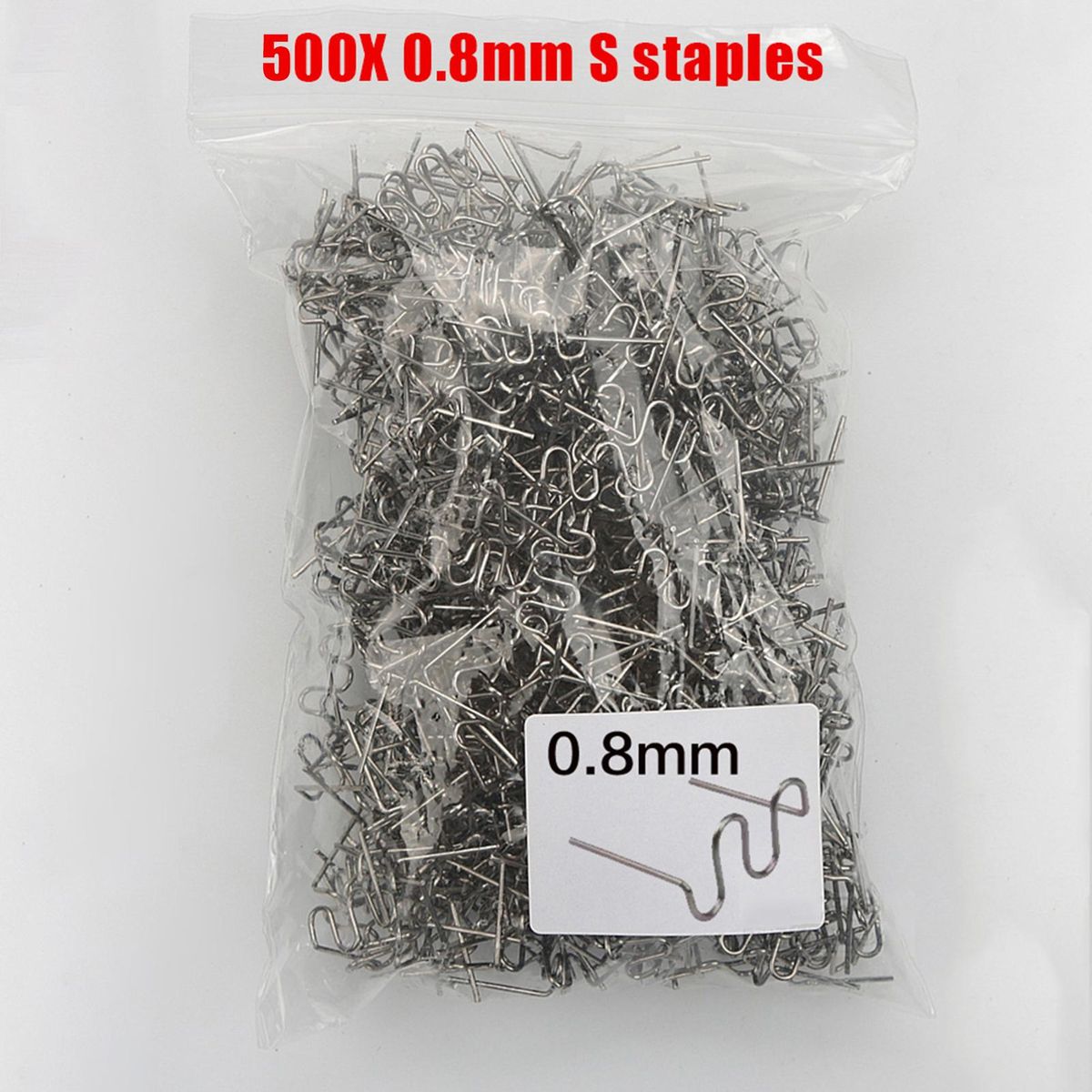 500pcs Plastic Repair Machine Welding Hot Stapler Pre Cut Waves Staple 0.6mm/0.8mm Big Waves