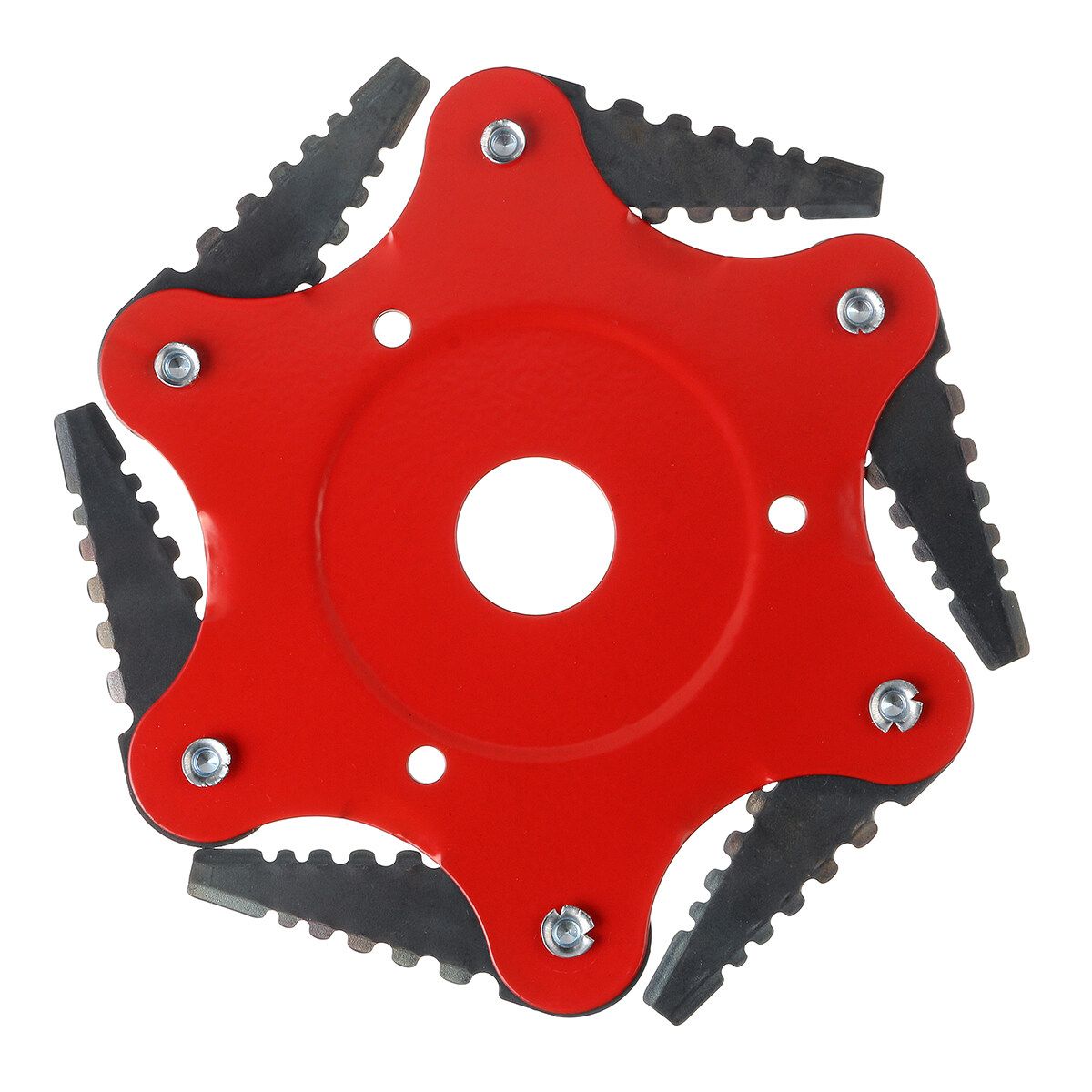 6 Steel Razors Lawn Mower Grass Eater-Trimmers Head Brush Red