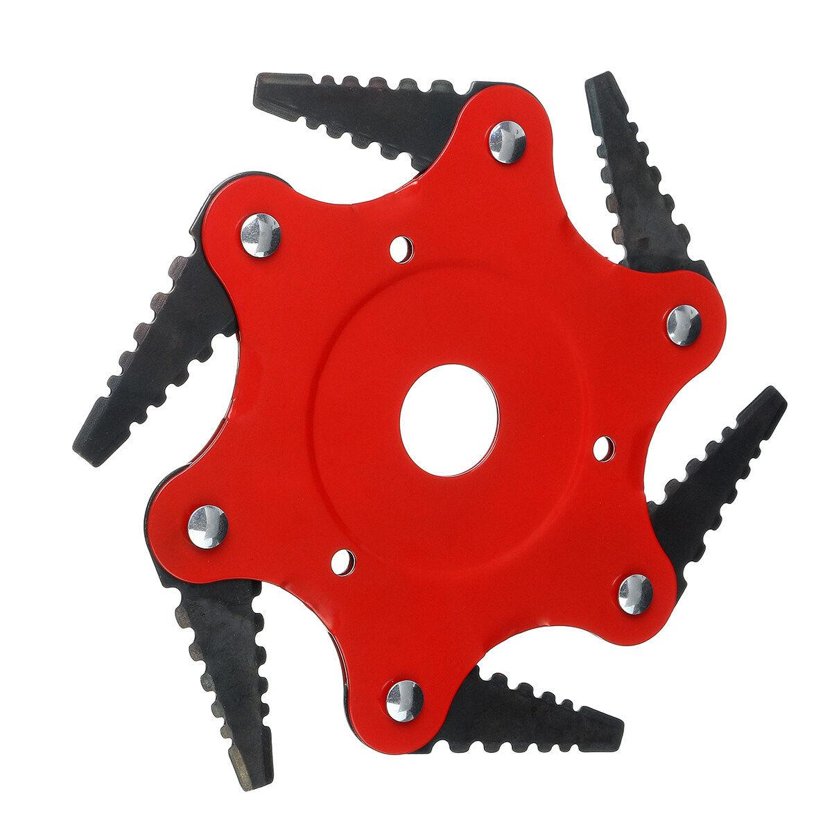 6 Steel Razors Lawn Mower Grass Eater-Trimmers Head Brush Red