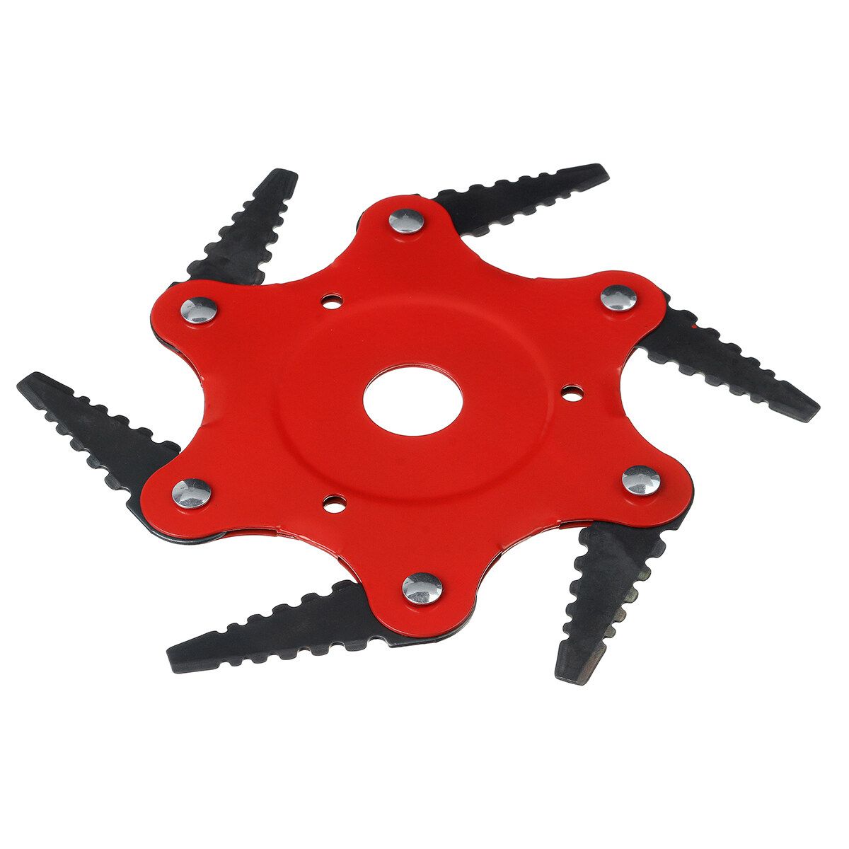 6 Steel Razors Lawn Mower Grass Eater-Trimmers Head Brush Red