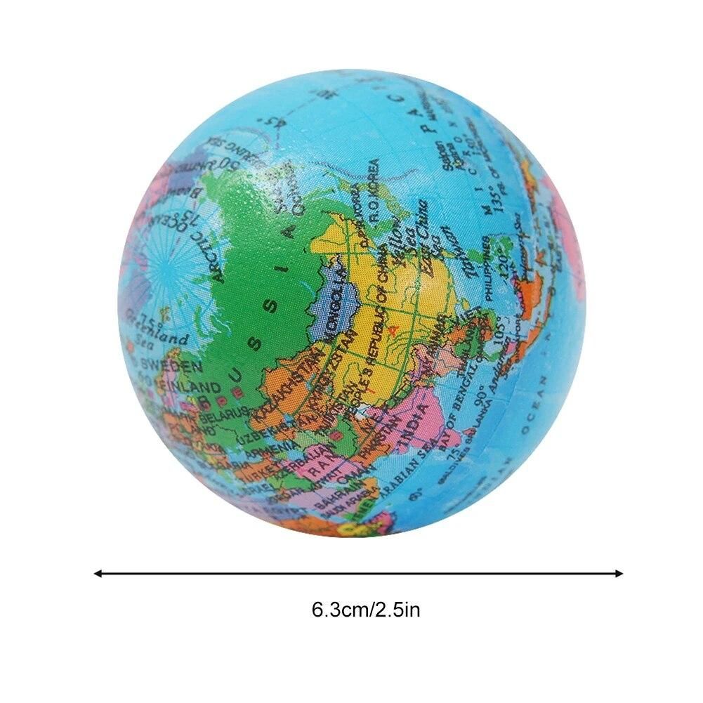 12pcs Global Ball Toys Hand Wrist Exercise PU Foam Ball Educational Gifts Sponge Globe Toys for Kid Child for Boys Girls