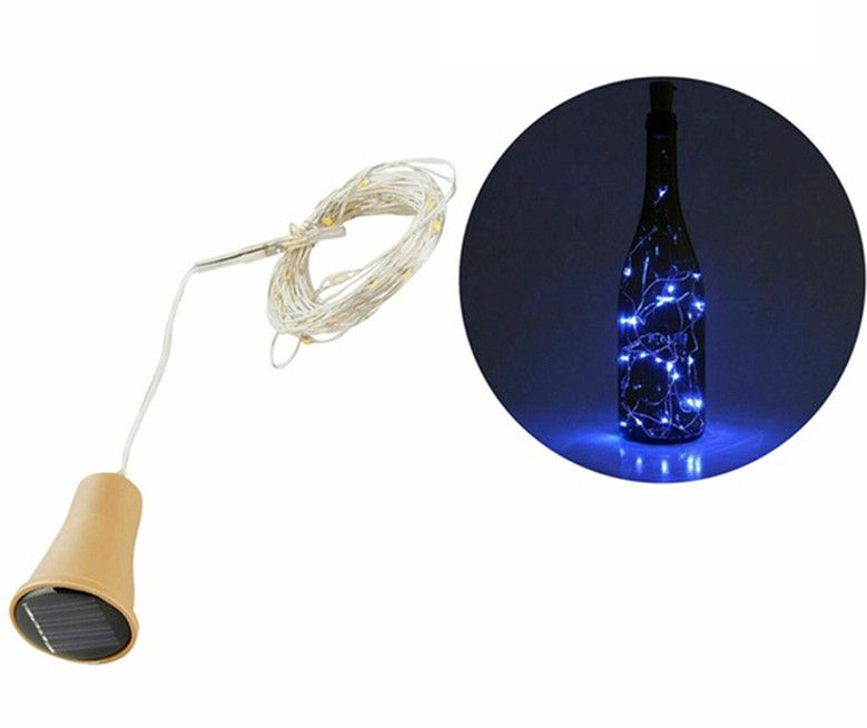 Solar Powered Wine Bottle Cork Festival Outdoor Light