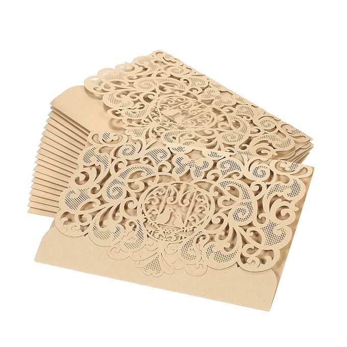 20pcs/set Wedding Invitation Card Cover Pearl Paper Laser