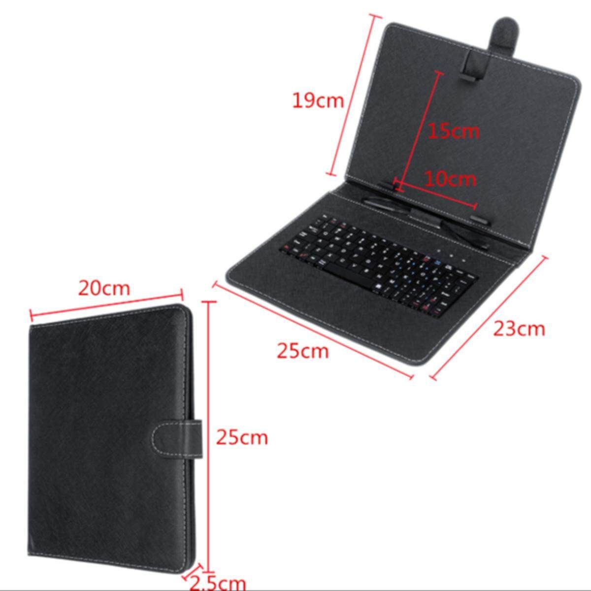 USB Keyboard Leather Tablet Cover Protective Case Holder For 10" Tablet White