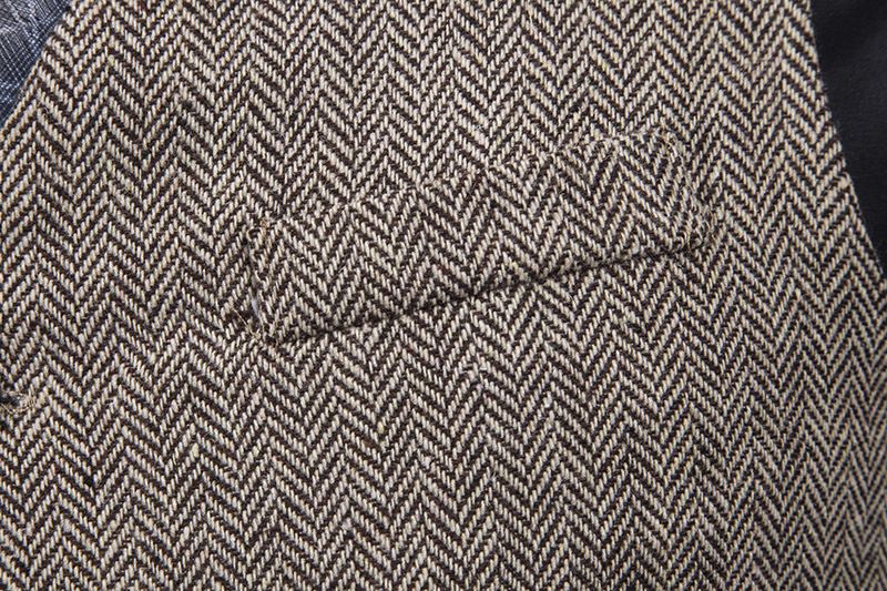 Suit Vest Mens Single Breasted Formal Dress Vest Wool Herringbone Tweed Waistcoat Vest Male Business Wedding Prom Vests Black