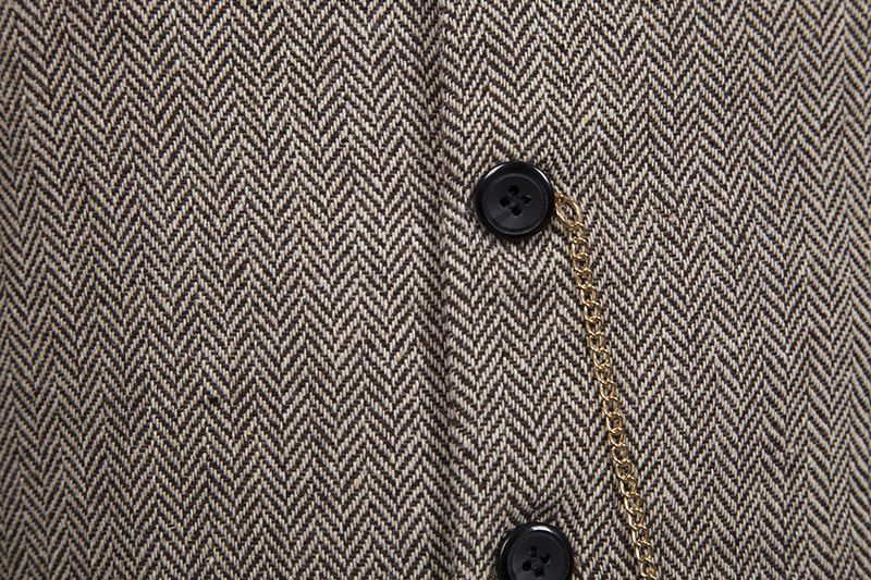 Suit Vest Mens Single Breasted Formal Dress Vest Wool Herringbone Tweed Waistcoat Vest Male Business Wedding Prom Vests Black