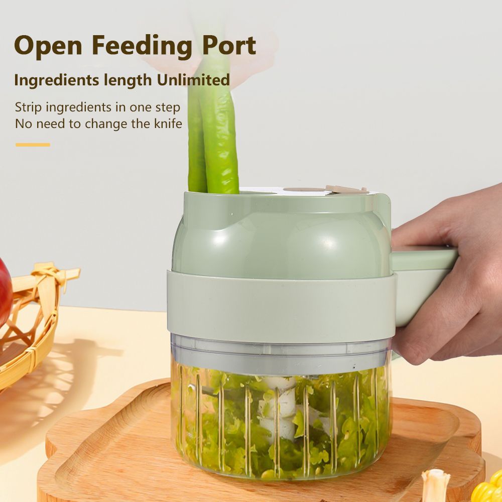 Vegetable Chopper 4 In 1 Handheld Electric Food Chopper Set