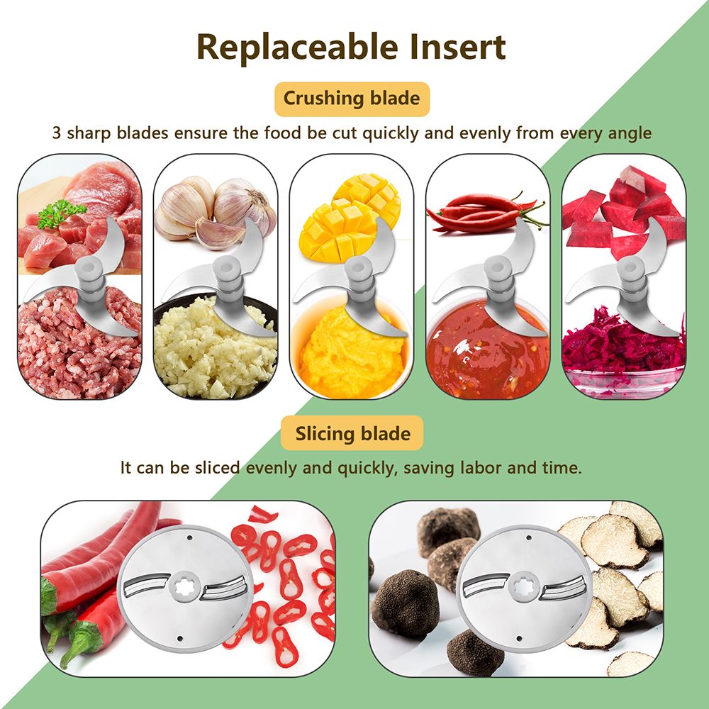 Vegetable Chopper 4 In 1 Handheld Electric Food Chopper Set
